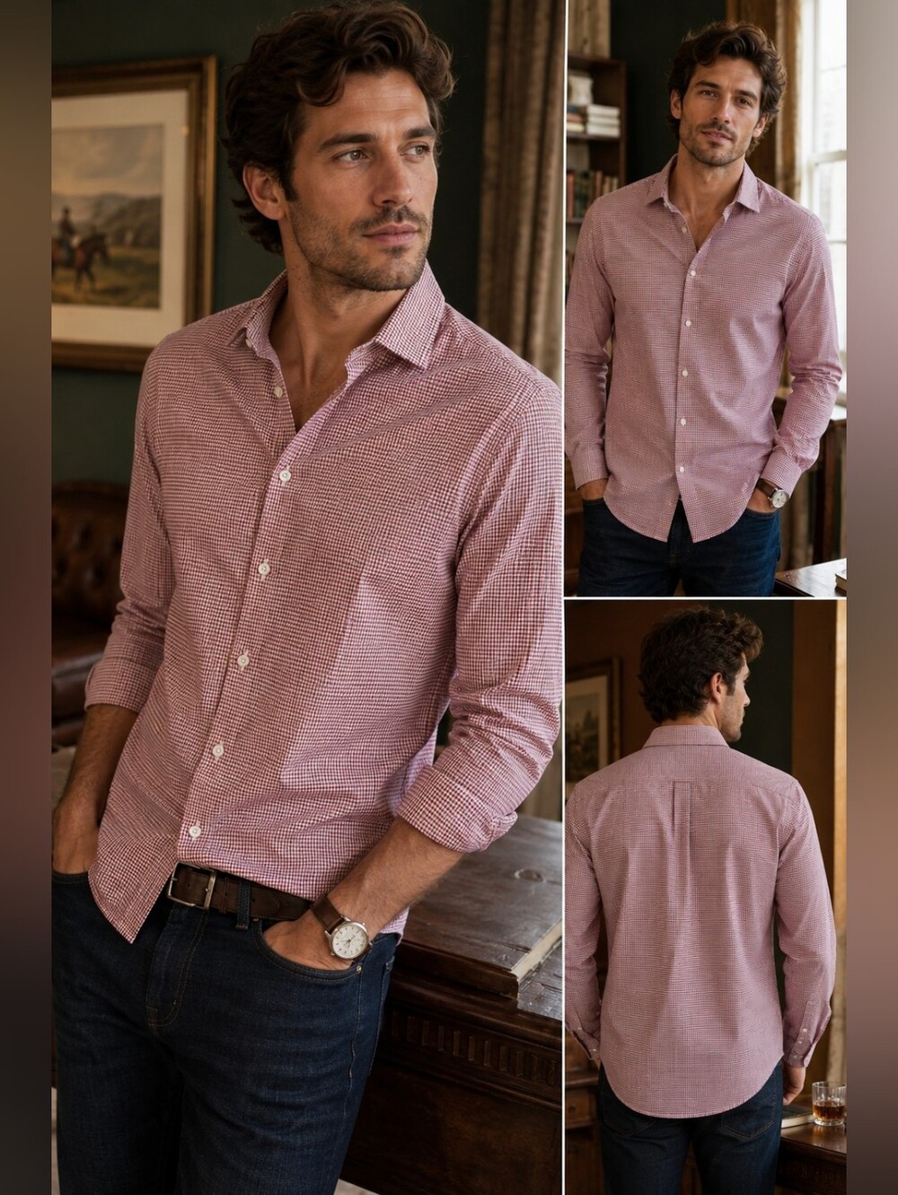 Original Penguin Munsingwear Men’s Red Check Slim Fit Button Down 16.5